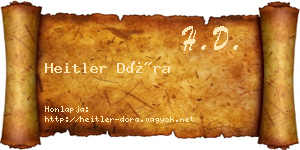 Heitler Dóra névjegykártya
